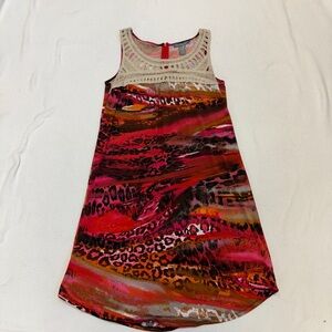 Kate & Mallory Vibrant Red and Pink Kids Dress